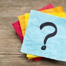 question mark on sticky note