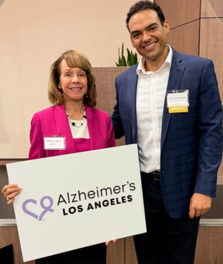Dr. Charles Windon and Attorney Caprice Collins at the Alzheimer's LA research forum